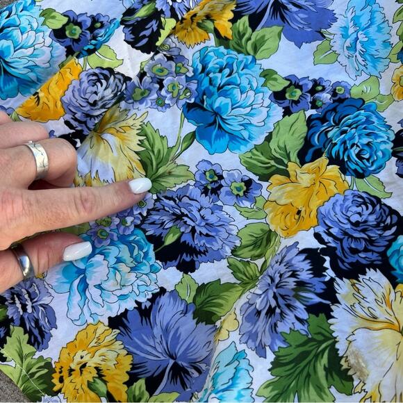 Ensnovo 50s Pinup Style Pansy Floral Garden Party Halter Tie Dress MEDIUM - Picture 3 of 7